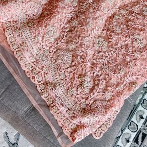 Pink Saree with Rhinestones